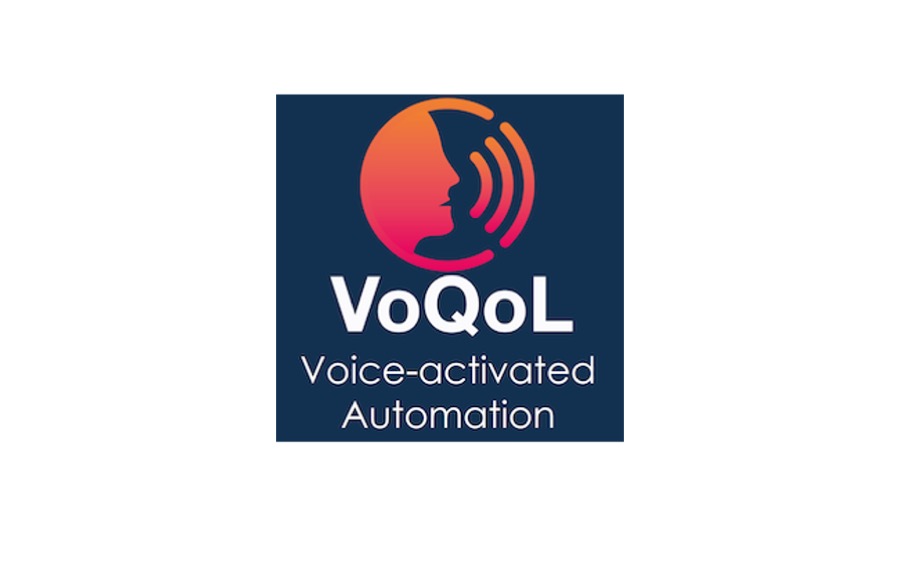 This is the logo for VoQol - voice-activated automation
