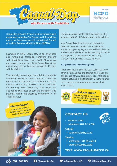 National Council of and for Persons With Disabilities Casual Day Fund Raising Initiative