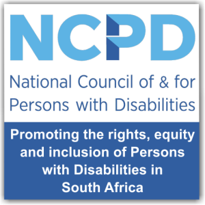 Logo for the National Council of Persons with Disabilities, an organisation which provides specialised services for persons with disabilities in South Africa