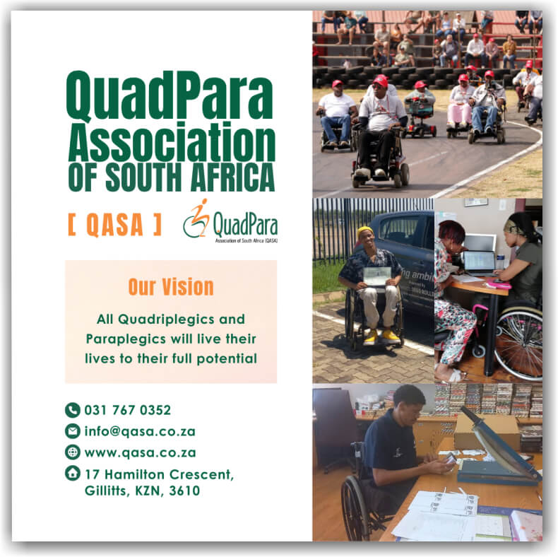 Advertisement for QuadPara - Association of South Africa (QASA) Logo