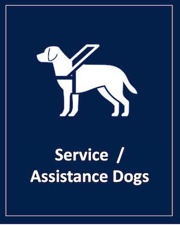 Icon for Service and Assistance Dogs. Click to learn more.