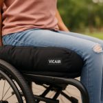 Girl sitting in a wheelchair on a Pressure Care Cushion