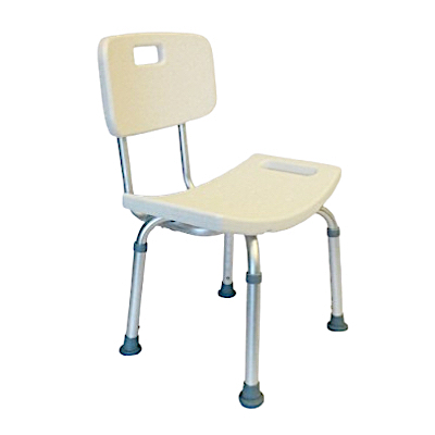 Height Adjustable Shower Chair with or without Back (Curved Seat)