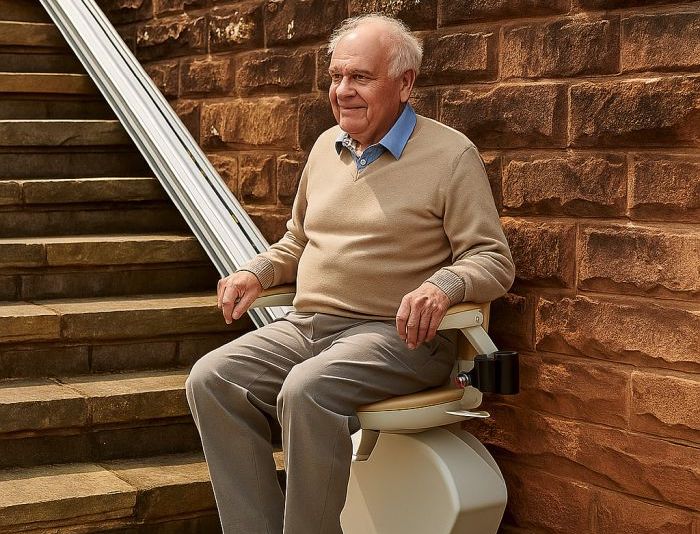 Man on a stairlift