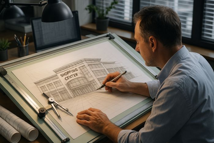 An architect designing an accessible public building