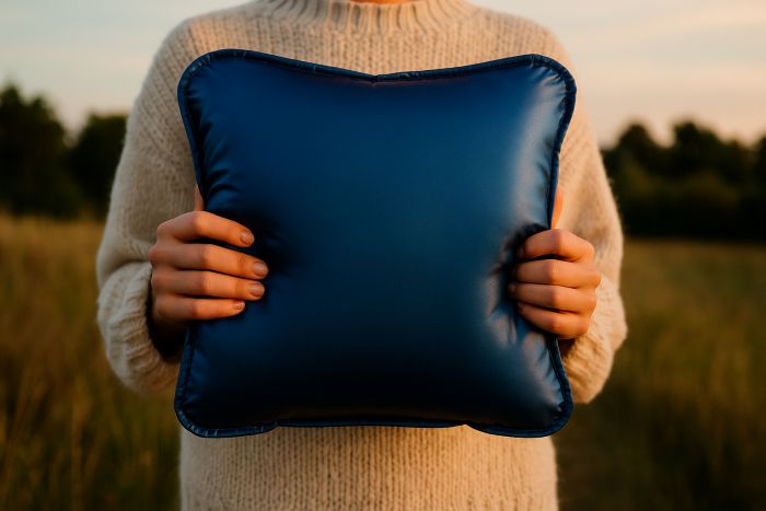 person holding Vibrating-Tactile Calming Cushion