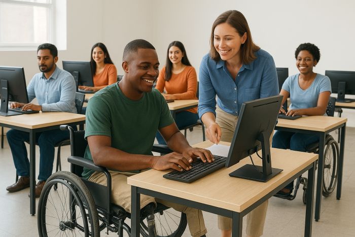 People with physical impairments participating in a work readiness program