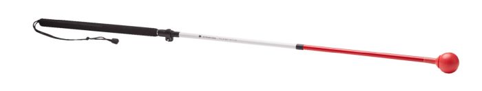 Awarewolf Gear All Terrain Cane with Red Roller Ball Tip (White Cane)