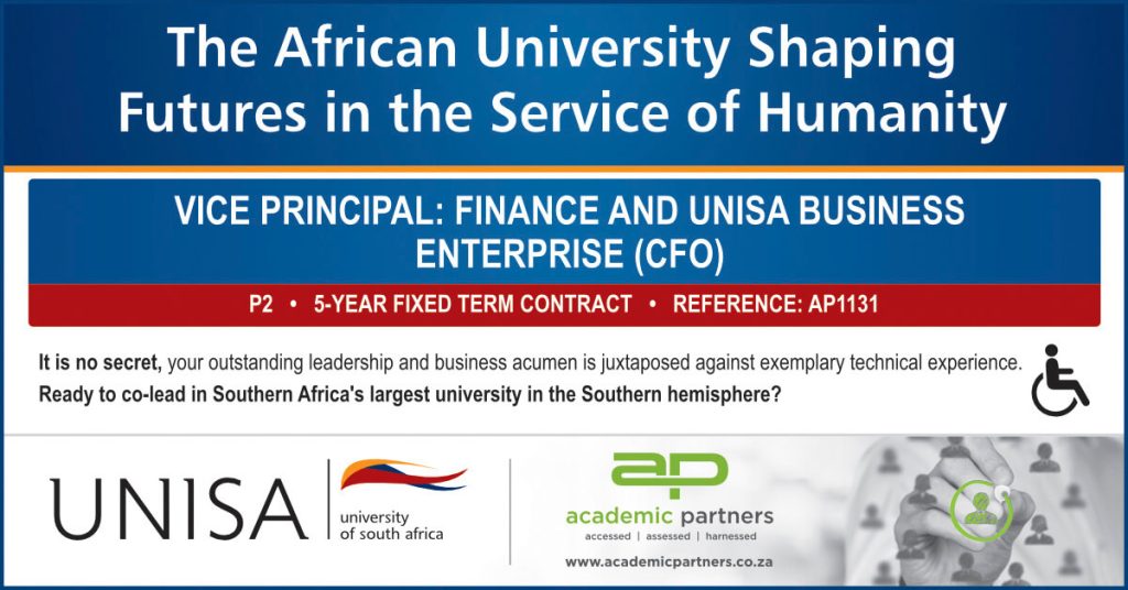 Vice Principal: Finance and Unisa Business Enterprise (CFO)